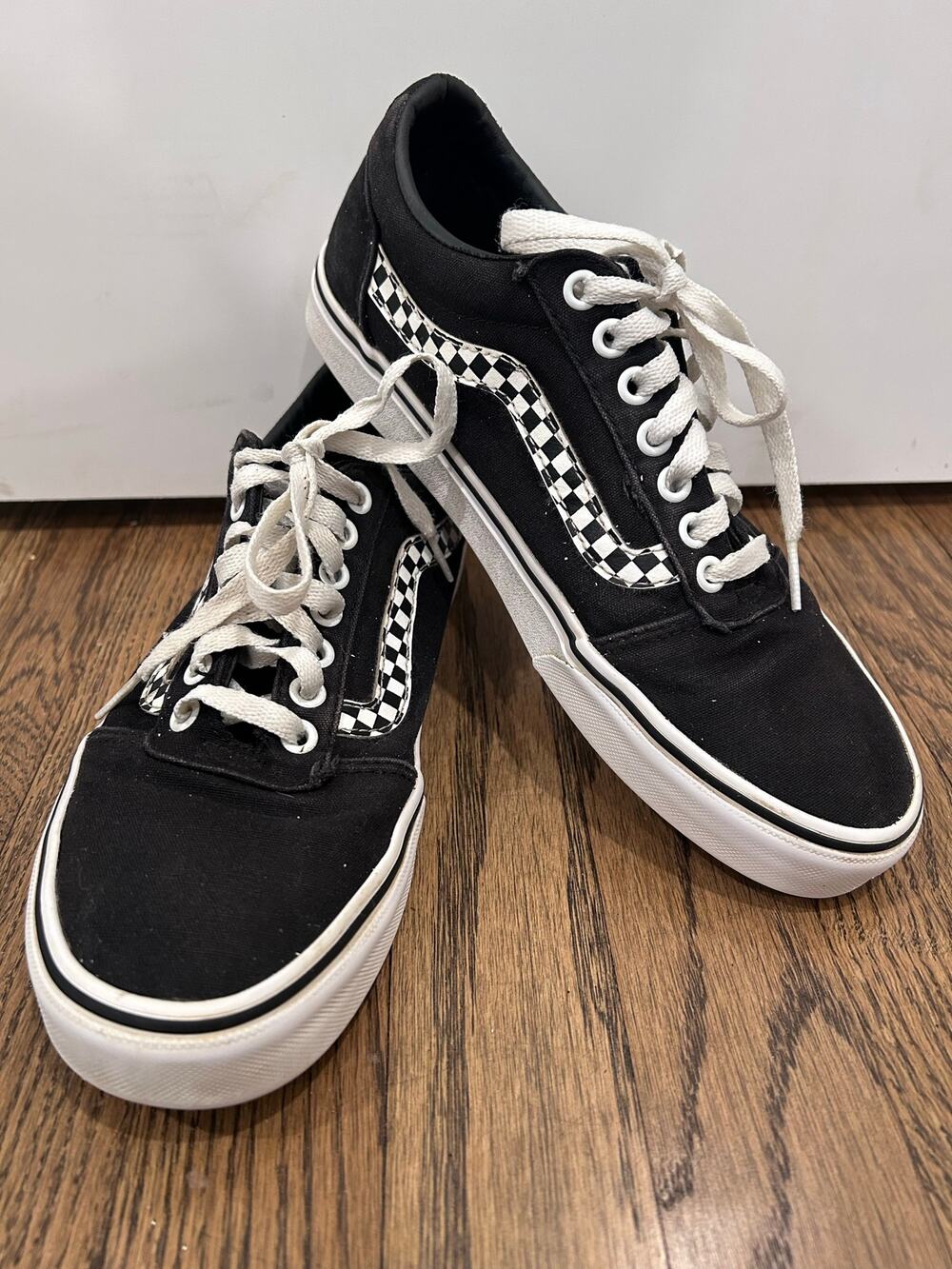 Vans Ward Checker Stripe Canvas Skate Shoes Men US 8, UK 7 Y2K Streetwear Grunge